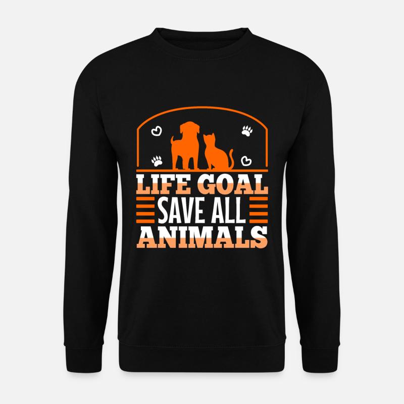 Life goal save all animals - Unisex Sweatshirt - black