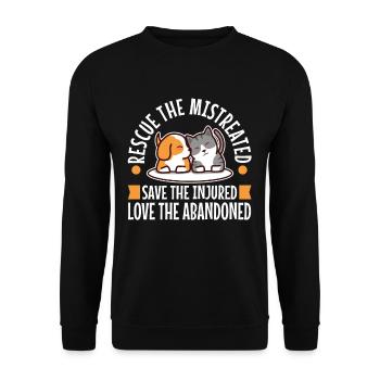 Sauvez les personnes maltraitées - Sweat-shirt Unisexe - noir - Devant - Alina (178cm) & Michal (187cm)