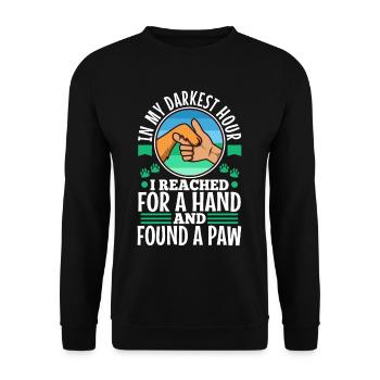 In my darkest hour i reached for a hand and found - Unisex Sweatshirt - black - Front - Alina (178cm) & Michal (187cm)