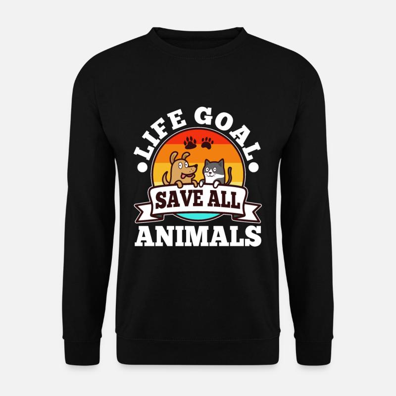 Life goal save all animals - Unisex Pullover - Schwarz