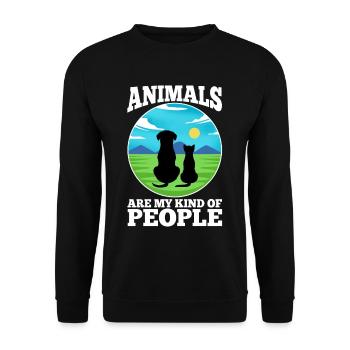 Animals are my kind of people - Unisex Sweatshirt - black - Front - Alina (178cm) & Michal (187cm)