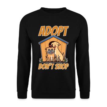Adoptez ne magasinez pas - Sweat-shirt Unisexe - noir - Devant - Alina (178cm) & Michal (187cm)