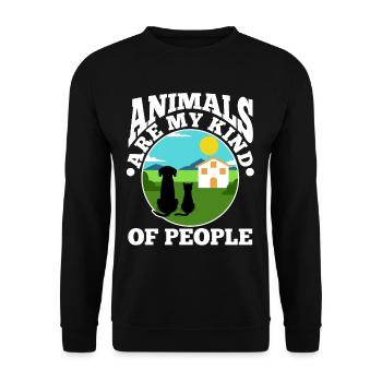 Animals are my kind of people - Unisex Sweatshirt - black - Front - Alina (178cm) & Michal (187cm)