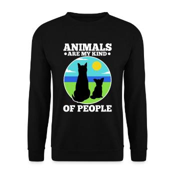 Les animaux sont mon genre de personnes - Sweat-shirt Unisexe - noir - Devant - Alina (178cm) & Michal (187cm)