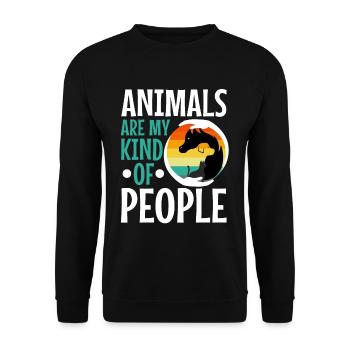 Animals are my kind of people - Unisex Sweatshirt - black - Front - Alina (178cm) & Michal (187cm)