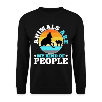 Animals are my kind of people - Unisex Sweatshirt - black - Front - Alina (178cm) & Michal (187cm)