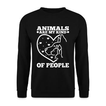 Animals are my kind of people - Unisex Sweatshirt - black - Front - Alina (178cm) & Michal (187cm)