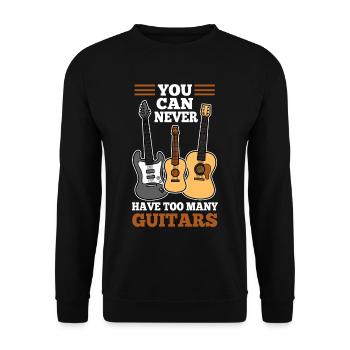 You can never have too many guitars - Unisex Sweatshirt - black - Front - Alina (178cm) & Michal (187cm)