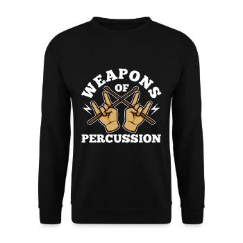 Armes de percussion de masse, Batteur - Sweat-shirt Unisexe - noir - Devant - Alina (178cm) & Michal (187cm)