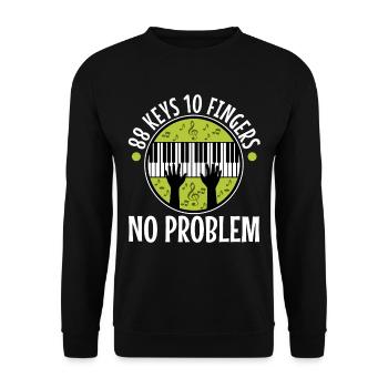 88 keys 10 fingers no problem - Unisex Pullover - Schwarz - Vorne - Alina (178cm) & Michal (187cm)