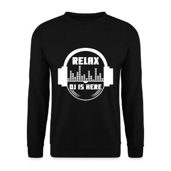 Relax the DJ is here - Unisex Sweatshirt - black - Front - Alina (178cm) & Michal (187cm)