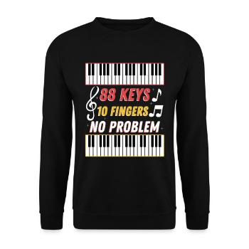 88 keys 10 fingers no problem - Unisex Pullover - Schwarz - Vorne - Alina (178cm) & Michal (187cm)