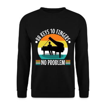 88 keys 10 fingers no problem - Unisex Pullover - Schwarz - Vorne - Alina (178cm) & Michal (187cm)