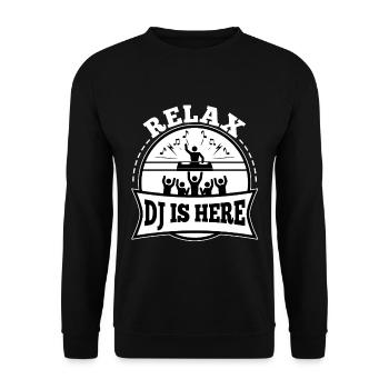 Relax the DJ is here - Unisex Sweatshirt - black - Front - Alina (178cm) & Michal (187cm)