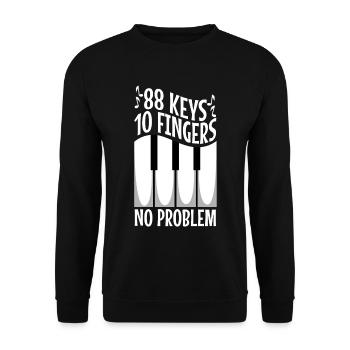 88 keys 10 fingers no problem - Unisex Pullover - Schwarz - Vorne - Alina (178cm) & Michal (187cm)