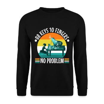 88 keys 10 fingers no problem - Unisex Pullover - Schwarz - Vorne - Alina (178cm) & Michal (187cm)