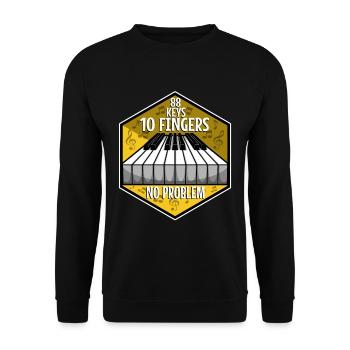 88 keys 10 fingers no problem - Unisex Pullover - Schwarz - Vorne - Alina (178cm) & Michal (187cm)