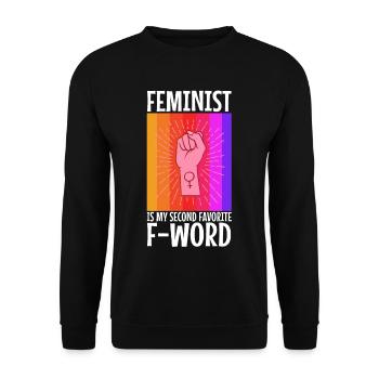 Féministe est mon deuxième mot préféré - Sweat-shirt Unisexe - noir - Devant - Alina (178cm) & Michal (187cm)