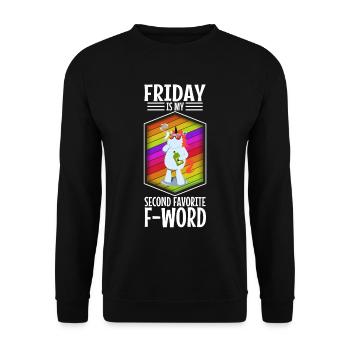 Vendredi est mon deuxième mot préféré - Sweat-shirt Unisexe - noir - Devant - Alina (178cm) & Michal (187cm)
