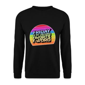 Vendredi est mon deuxième mot préféré - Sweat-shirt Unisexe - noir - Devant - Alina (178cm) & Michal (187cm)