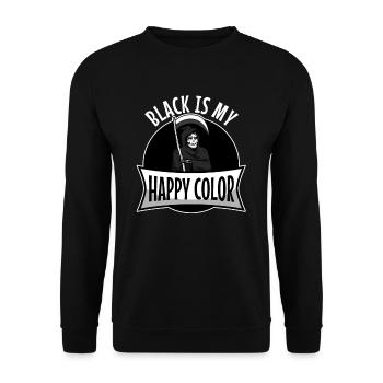 Black is my happy color, Reaper - Unisex Pullover - Schwarz - Vorne - Alina (178cm) & Michal (187cm)