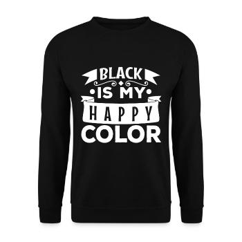Black is my happy color, dark black - Unisex Sweatshirt - black - Front - Alina (178cm) & Michal (187cm)