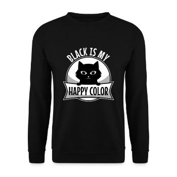Black is my happy color - Unisex Pullover - Schwarz - Vorne - Alina (178cm) & Michal (187cm)