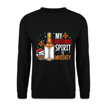 Mon de Noël est le whisky - Sweat-shirt Unisexe - noir - Devant - Alina (178cm) & Michal (187cm)