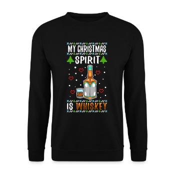 Mon de Noël est le whisky - Sweat-shirt Unisexe - noir - Devant - Alina (178cm) & Michal (187cm)