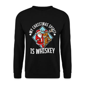 Mon de Noël est le whisky - Sweat-shirt Unisexe - noir - Devant - Alina (178cm) & Michal (187cm)