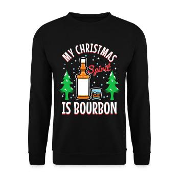 Mon de Noël est le bourbon - Sweat-shirt Unisexe - noir - Devant - Alina (178cm) & Michal (187cm)