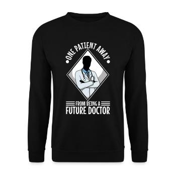 Un patient loin d’être un futur médecin - Sweat-shirt Unisexe - noir - Devant - Alina (178cm) & Michal (187cm)
