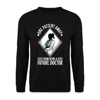 Un patient loin d’être un futur médecin - Sweat-shirt Unisexe - noir - Devant - Alina (178cm) & Michal (187cm)