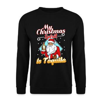 My christmas spirit is Tequila - Unisex Pullover - Schwarz - Vorne - Alina (178cm) & Michal (187cm)