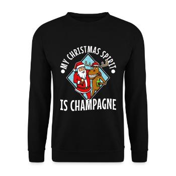 My christmas spirit is - Unisex Sweatshirt - black - Front - Alina (178cm) & Michal (187cm)