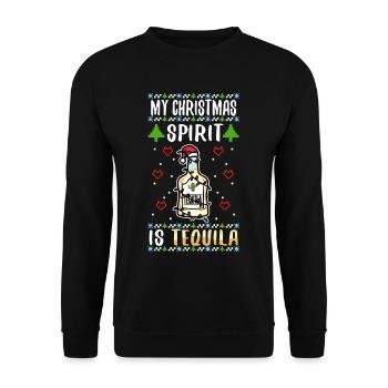My christmas spirit is Tequila - Unisex Pullover - Schwarz - Vorne - Alina (178cm) & Michal (187cm)