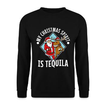Mon de Noël est Tequila - Sweat-shirt Unisexe - noir - Devant - Alina (178cm) & Michal (187cm)
