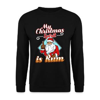 My christmas spirit is rum - Unisex Pullover - Schwarz - Vorne - Alina (178cm) & Michal (187cm)