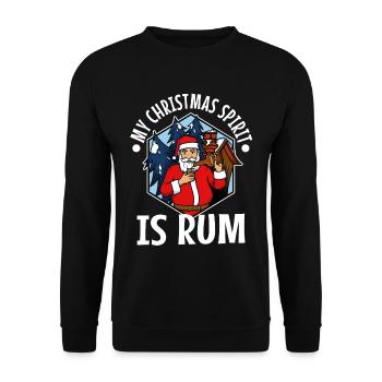 My christmas spirit is rum - Unisex Pullover - Schwarz - Vorne - Alina (178cm) & Michal (187cm)