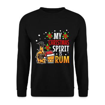 My christmas spirit is rum - Unisex Pullover - Schwarz - Vorne - Alina (178cm) & Michal (187cm)