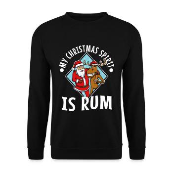 My christmas spirit is rum - Unisex Pullover - Schwarz - Vorne - Alina (178cm) & Michal (187cm)