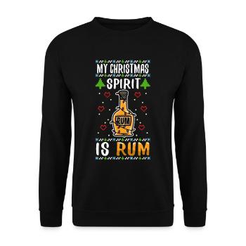 My christmas spirit is rum - Unisex Pullover - Schwarz - Vorne - Alina (178cm) & Michal (187cm)