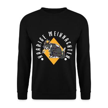Haarige weihnachten - Unisex Pullover - Schwarz - Vorne - Alina (178cm) & Michal (187cm)