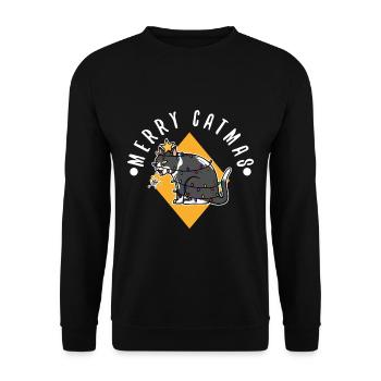 Merry catmas - Unisex Sweatshirt - black - Front - Alina (178cm) & Michal (187cm)