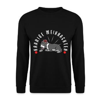 Haarige weihnachten - Unisex Pullover - Schwarz - Vorne - Alina (178cm) & Michal (187cm)