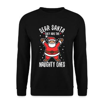 Dear santa they are the naughty ones - Unisex Sweatshirt - black - Front - Alina (178cm) & Michal (187cm)