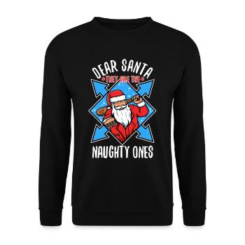 Dear santa they are the naughty ones - Unisex Sweatshirt - black - Front - Alina (178cm) & Michal (187cm)