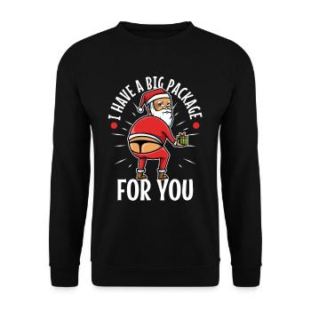 J’ai un gros paquet pour vous - Sweat-shirt Unisexe - noir - Devant - Alina (178cm) & Michal (187cm)
