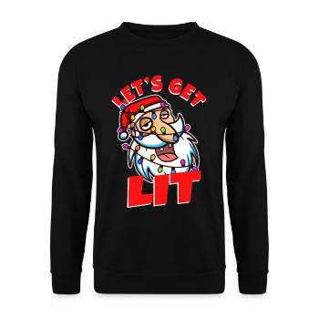 Lets get lit christmas - Unisex Pullover - Schwarz - Vorne - Alina (178cm) & Michal (187cm)