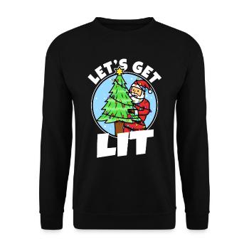 Lets get lit christmas - Unisex Pullover - Schwarz - Vorne - Alina (178cm) & Michal (187cm)